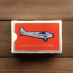 Vintage Boxed Deck American Airlines Playing Cards Ford Tri Motor Plane